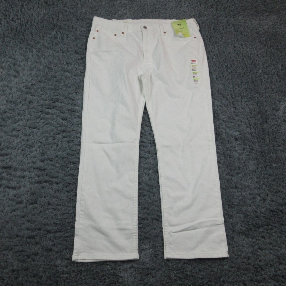 Levi's 514 Jeans Mens 40x30 White Stretch Straight Leg Flex Denim 39x30* NWT